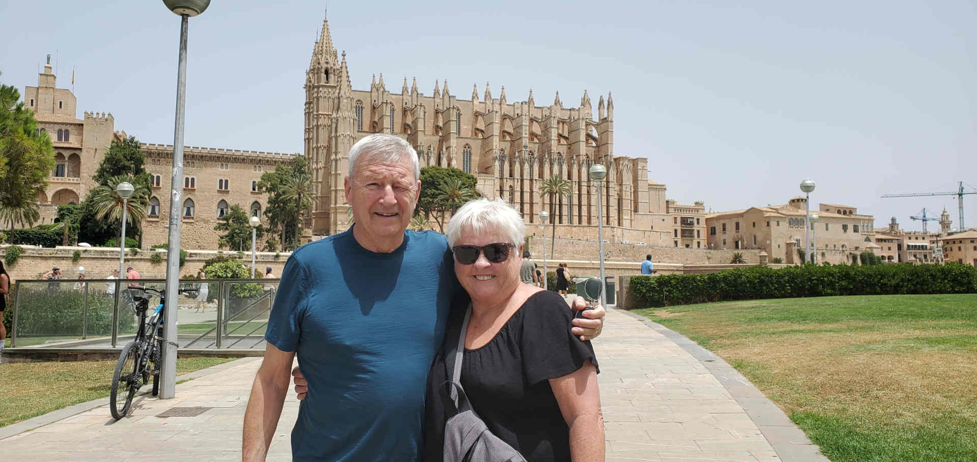 Mom and Dad but not in that order in front of a big church