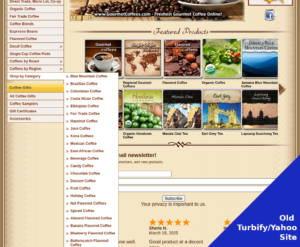 a busy web page with product images in a grid and a navigation is dropped down showing a lot of options